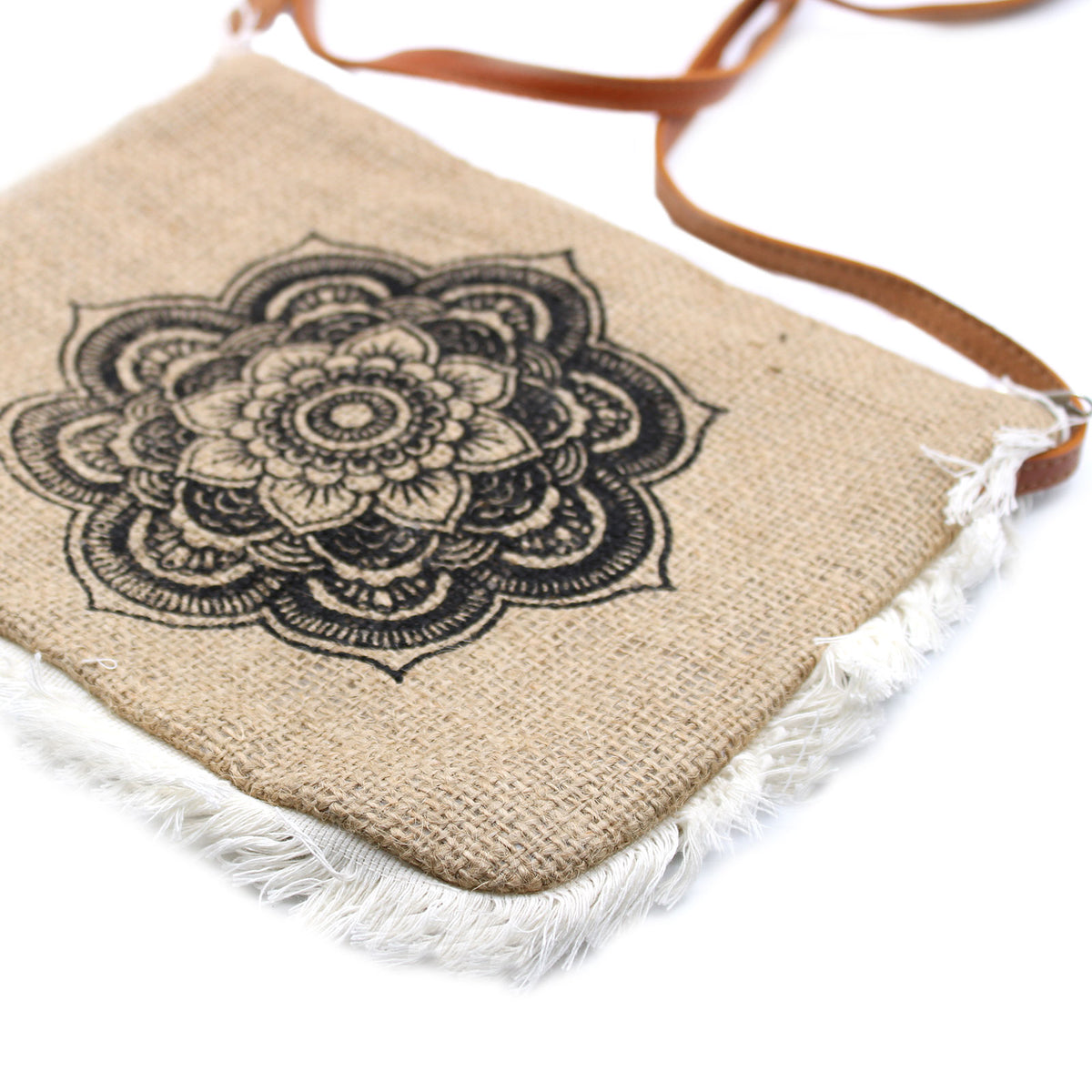Mandala Print Fringe Bag