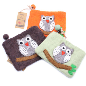 Owl Felt Large Purse