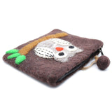 Owl Felt Large Purse