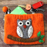 Owl Felt Large Purse
