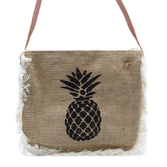 Pineapple Print Fringe Bag