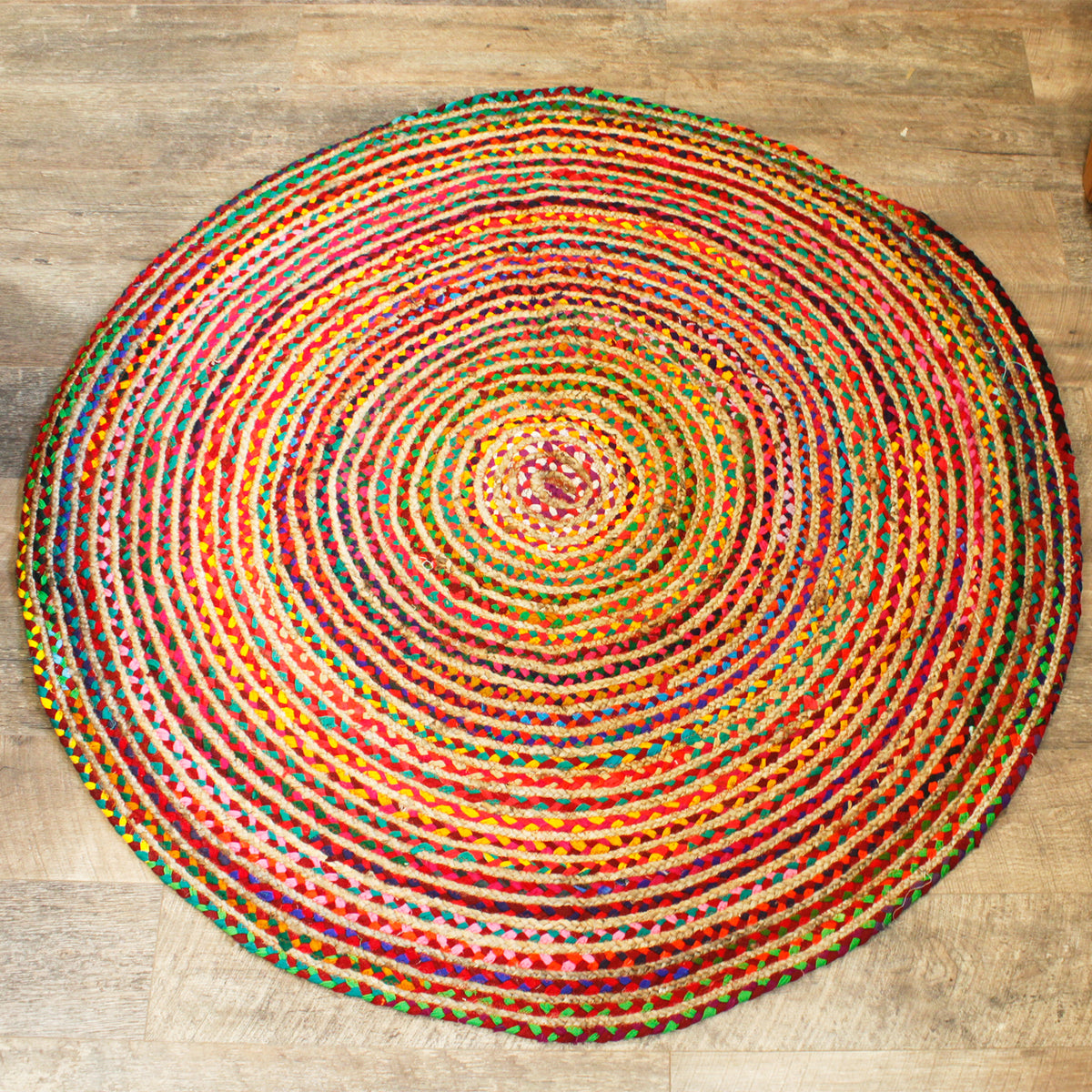 Recycled Cotton & Jute Round Rug