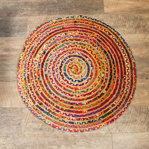 Recycled Cotton & Jute Round Rug