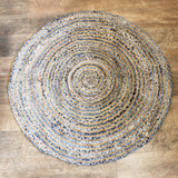 Recycled Denim & Jute Round Rug