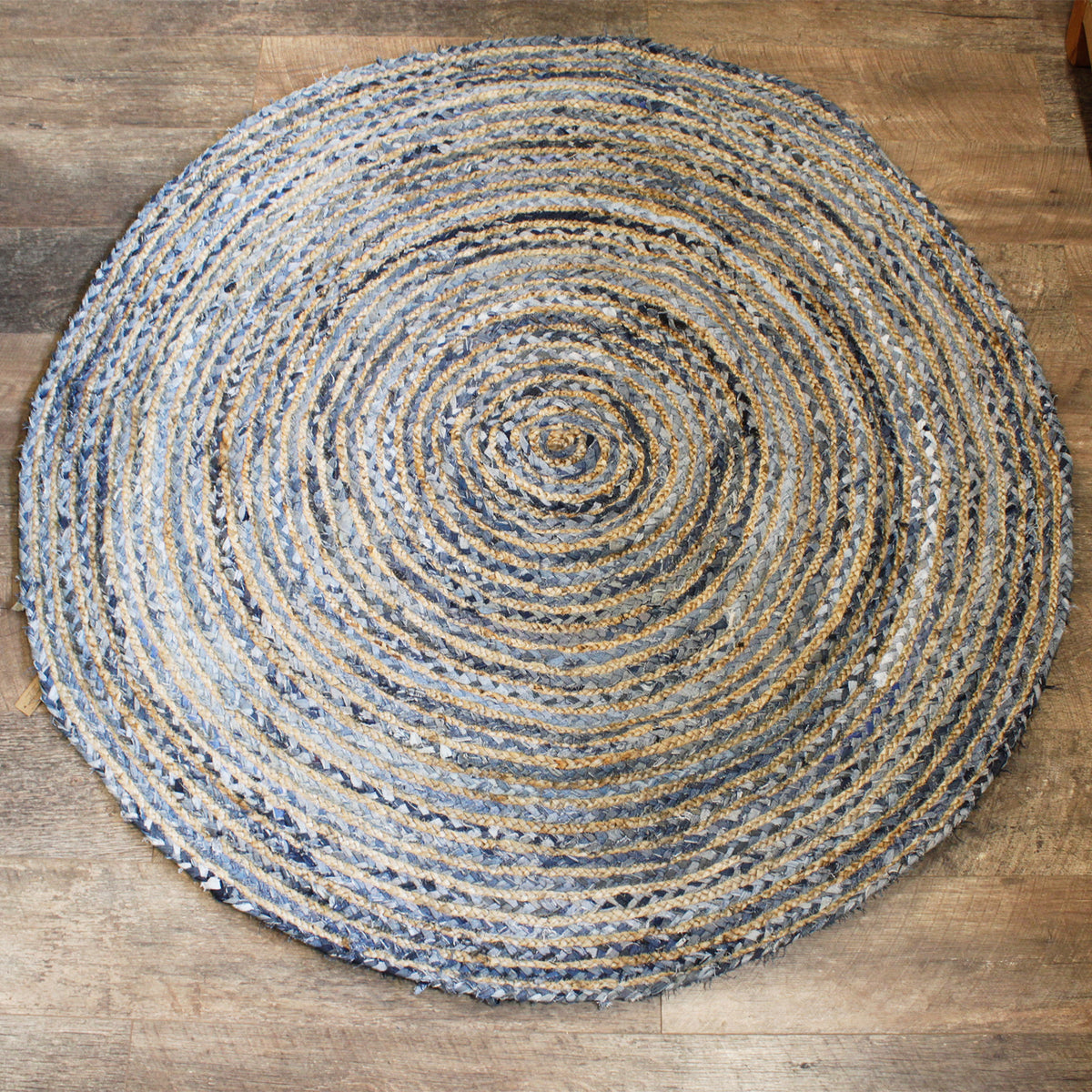 Recycled Denim & Jute Round Rug