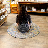 Recycled Denim & Jute Round Rug