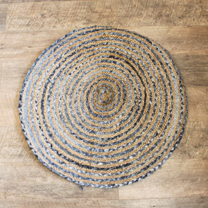 Recycled Denim & Jute Round Rug