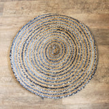 Recycled Denim & Jute Round Rug