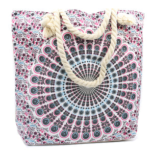 pink and blue mandala bag