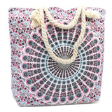 pink and blue mandala bag