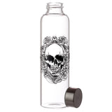 Skulls & Roses Glass Bottle & Holder