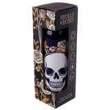 Skulls & Roses Glass Bottle & Holder
