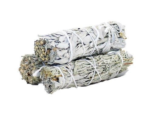 white sage and blue sage smudge stick
