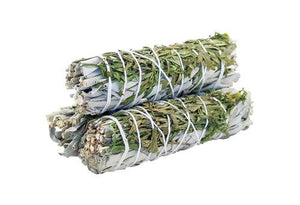 White sage and rue smudge stick