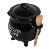 Witch's cauldron soup bowl and spoon